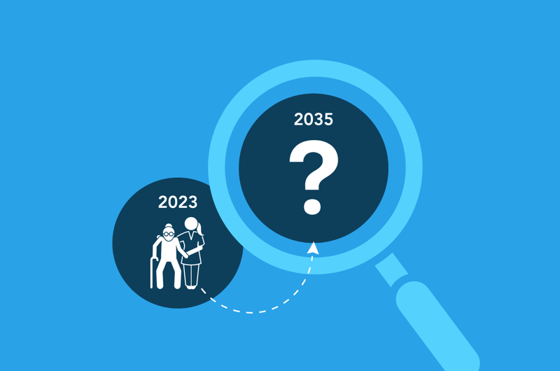 Illustration der viser at vi skal lede mange steder efter de 23.000 manglende SOSU'er i 2025